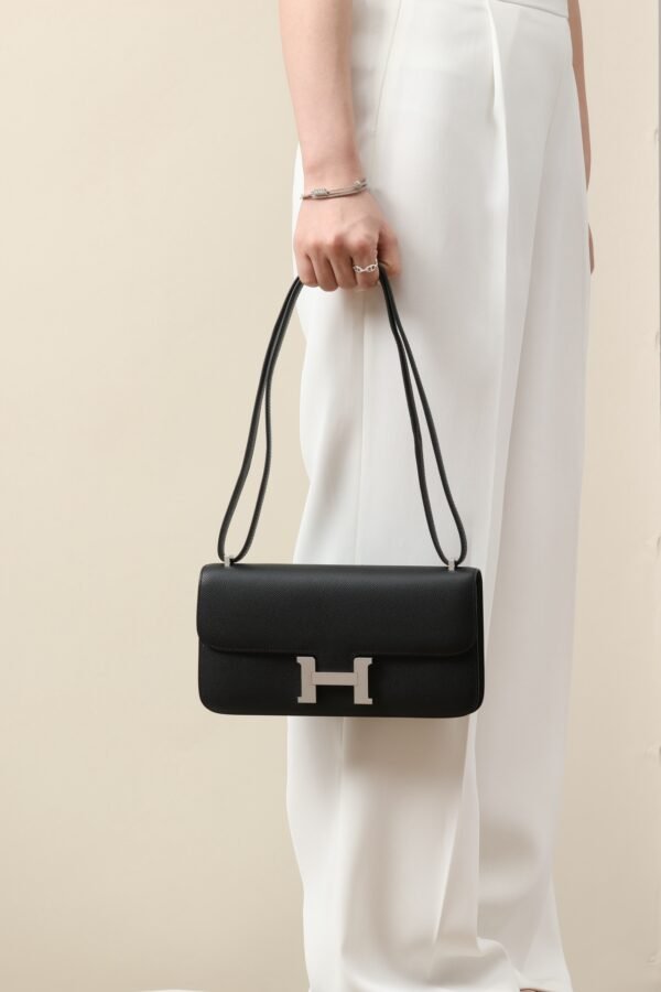 6b6b3def55a6b06 GPC Mode Constance Elan Epsom CK89 Black Silver Hardware 24cm Full Handmade