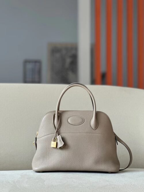 Hermès Bolide TC CK81 Turtledove grey Gold Hardware 31cm Full Handmade