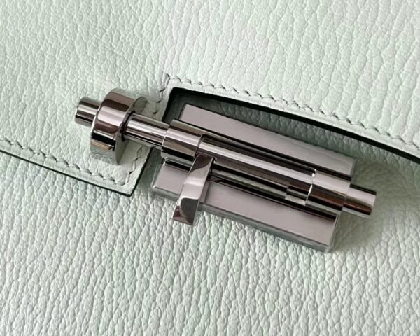 Hermes Verrou chain Chevre 0S Light Green Silver Hardware 17cm Full Handmade