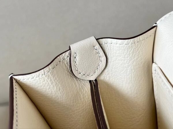 6c4f45313e0034a Hermes Roulis Swift I2 Creamy White Silver Hardware 18cm Full Handmade