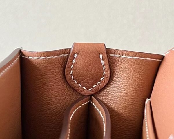 Hermes Roulis evercolor 09 Light Purple Pink & CK37 Golden Brown Silver Hardware 18cm Full Handmade