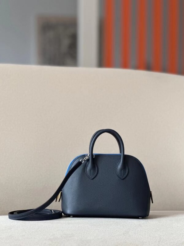 GPC Mode Mini Bolide evercolor 2Z Deep Blue & 71 Bright Blue & 90 Yellow Silver Hardware 18cm Full Handmade