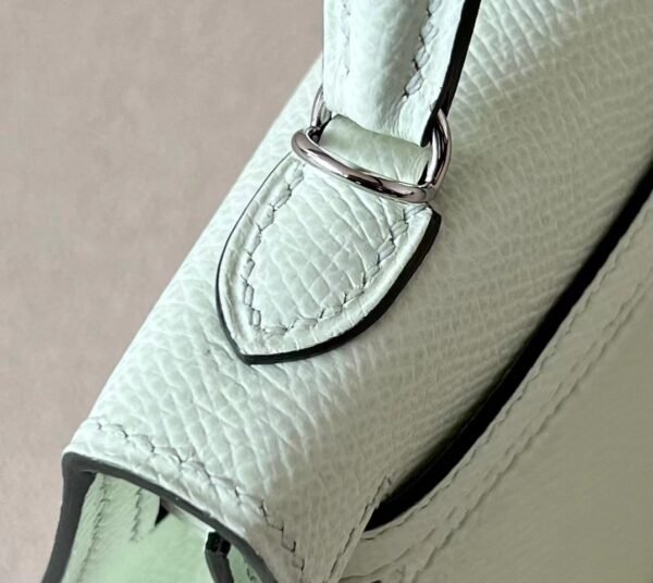 Hermes Mini Kelly Epsom OS Light Green Silver Hardware 19cm Full Handmade