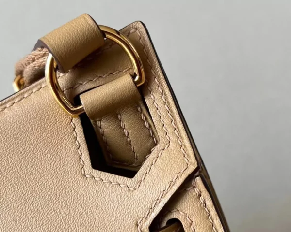 Hermès Mini Jypsiere Swift 4B Biscuit Khaki Gold Hardware 23cm Full Handmade