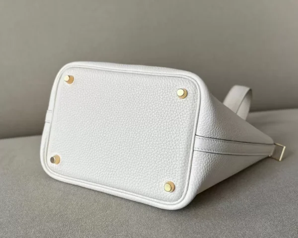 70650f9a9fd285f-jpg GPC Mode Picotin TC Leather I2 Creamy White Gold Hardware 18cm Full Handmade