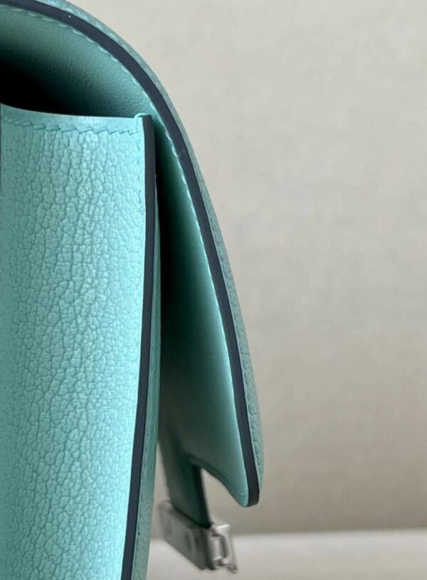 Hermes Constance Chevre 7v Candy Blue Silver Hardware 18cm Full Handmade