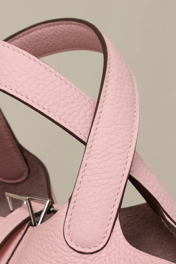 GPC Mode Picotin TC Leather 3Q Sakura Pink Silver Hardware 18cm Full Handmade