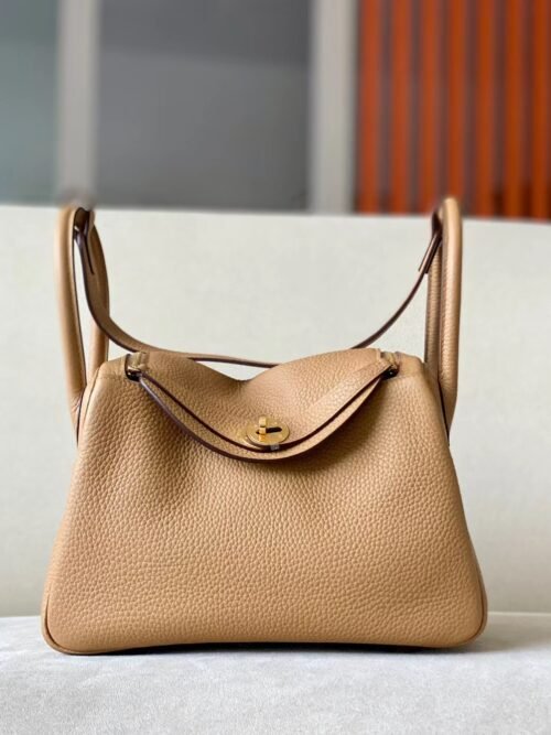 Hermes Lindy TC Leather Sesame yellow Gold Hardware 26cm Full Handmade