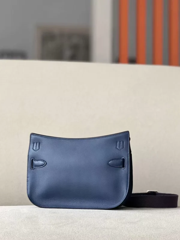 Hermès Mini Jypsiere Swift 73 Gem Blue Silver Hardware 23cm Full Handmade