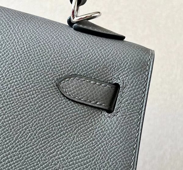 Hermes Kelly epsom Etain Grey Silver Hardware 25cm Full Handmade