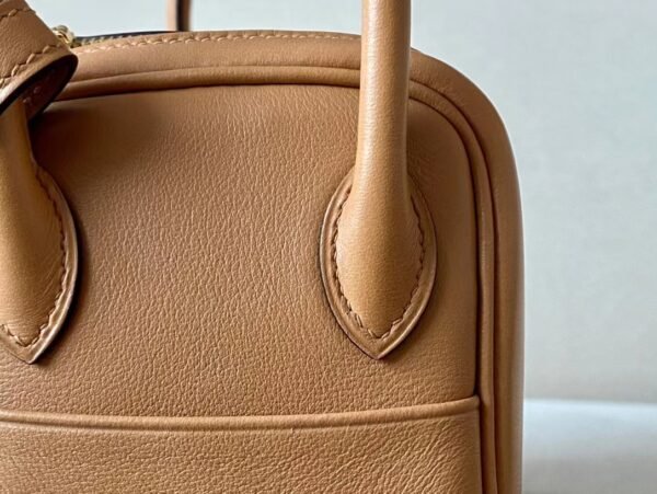 Hermès Mini Lindy Swift OM Tea Khaki & X9 mallow purple Gold Hardware 19cm Full Handmade