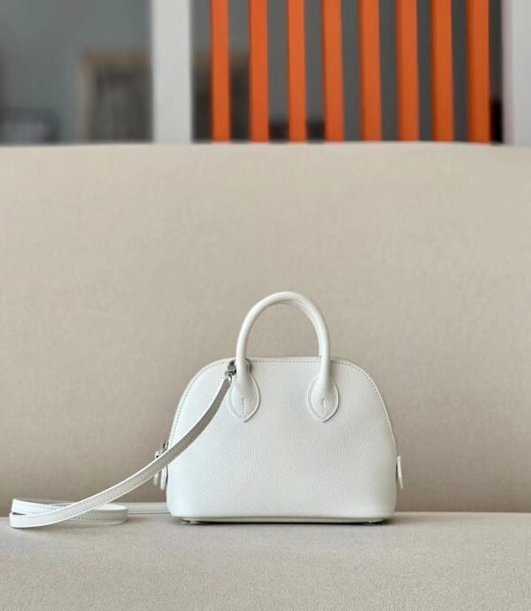 74a1fa7a86aab3b-1 Hermes mini Bolide Evercolor White & Golden Brown Silver Hardware 18cm Full Handmade