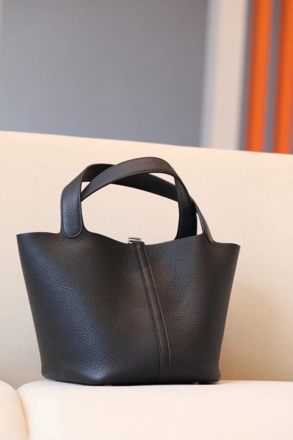 Hermes picotin TC Black Silver Hardware 22cm Full Handmade