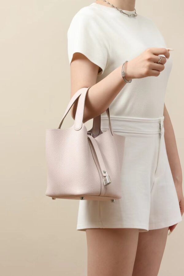 GPC Mode Picotin TC Leather 09 Light Purple Pink Silver Hardware 18cm Full Handmade