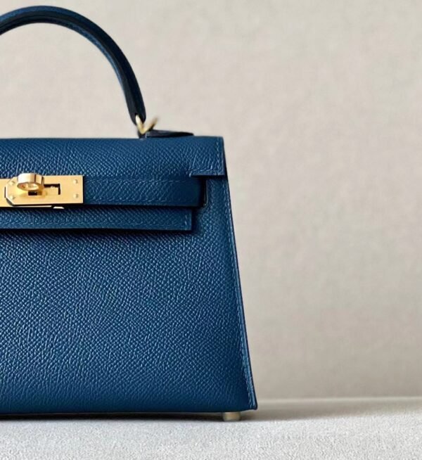 Hermes Mini Kelly Epsom S4 Deep Blue Gold Hardware 19cm Full Handmade