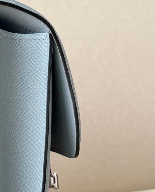 Hermes Constance epsom J7 Linen blue Silver Hardware 18cm Full Handmade