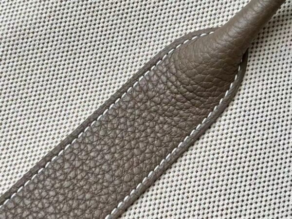 Hermes Garden Party TC Leather & Canvas Creamy White & Etoupe Silver Hardware 36cm Full Handmade