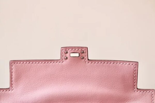 Hermes Kelly dolly Swift sakura pink & chocolate Silver Hardware 16cm Full Handmade