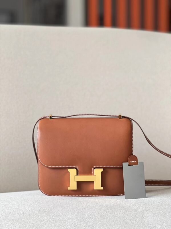 Hermes Constance Barenia CK37 Golden Brown Gold Hardware 18cm Full Handmade