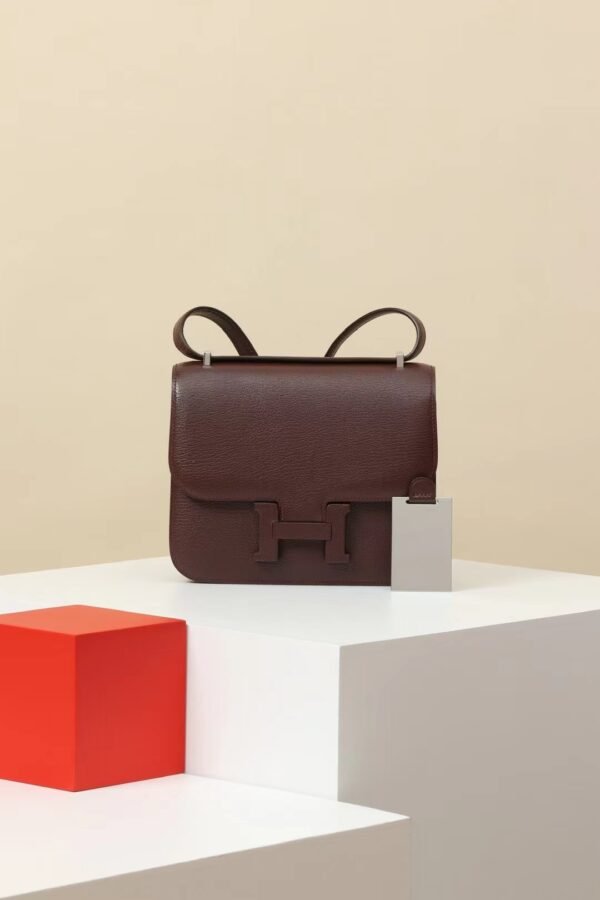 795656c07d17c47 GPC Mode Constance Chevre OG Brownish red Silver Hardware 18cm Full Handmade