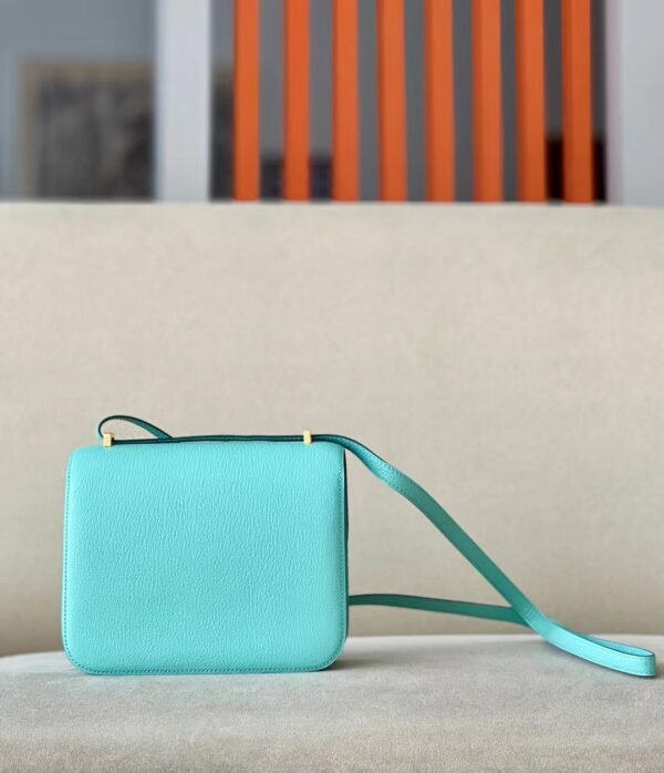 Hermes Constance Chevre 7v Candy Blue Gold Hardware 18cm Full Handmade
