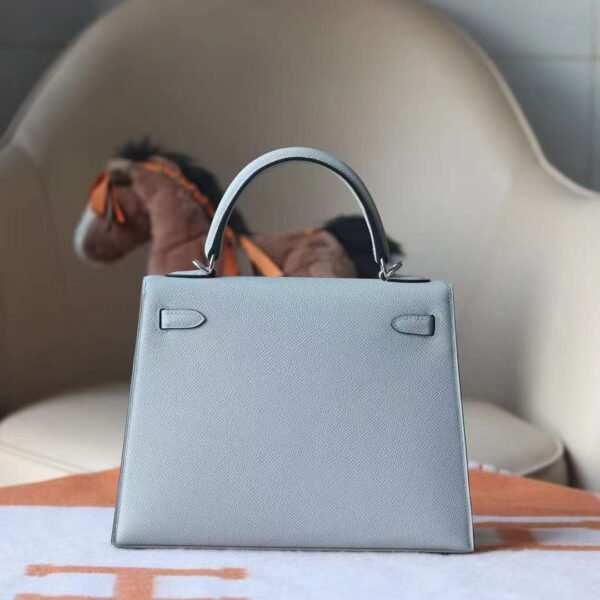 79ec37a22bb06ea GPC Mode Kelly Epsom 8U Light Blue Silver Hardware 25cm Full Handmade