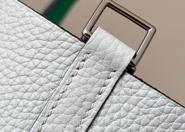 7a30d6c8383426e Hermes Picotin TC & Swift 0V Cristal Grey & 0Z Bright Green Silver Hardware 18cm Full Handmade
