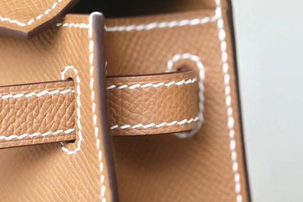 Hermes Mini Kelly Epsom CK37 Golden Brown Gold Hardware 19cm Full Handmade