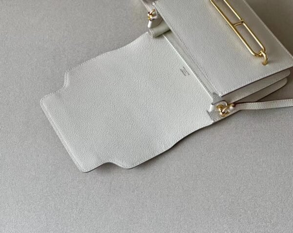Hermès Roulis evercolor CC10 Creamy White Gold Hardware 19cm Full Handmade