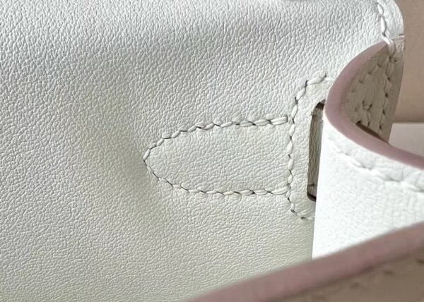 Hermes Mini Jypsiere Evercolor 0T Ice White Silver Hardware 23cm Full Handmade