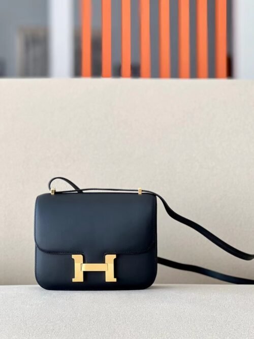 Hermes Constance Swift CK89 Black Gold Hardware 19cm Full Handmade