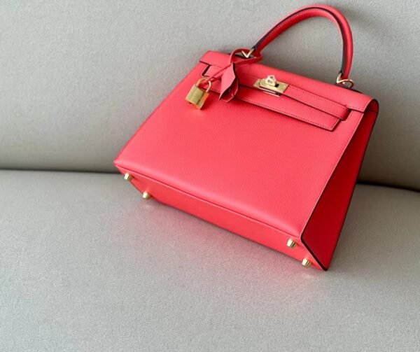 7e9935241fe1681 Hermes Kelly Epsom T5 Watermelon red Gold Hardware 25cm Full Handmade