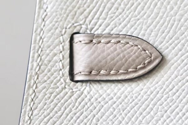 Hermes Mini Kelly Epsom Creamy White & Griss Rose Gold Hardware 19cm Full Handmade
