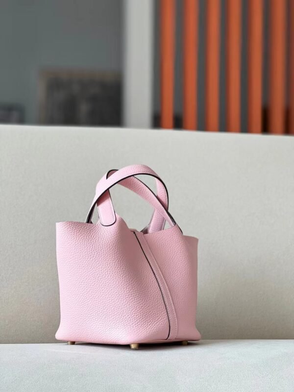80fbcffd75be956 Hermes Picotin TC 3Q sakura pink Gold Hardware 18cm Full Handmade