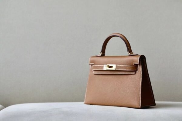 Hermes Mini Kelly Epsom CK37 Golden Brown Gold Hardware 19cm Full Handmade