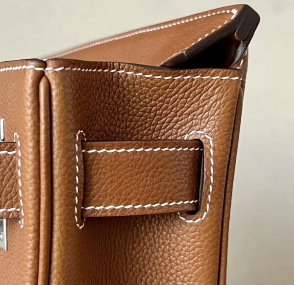 Hermes Kelly Hacados Barenia CK37 Golden Brown Silver Hardware 18cm Full Handmade