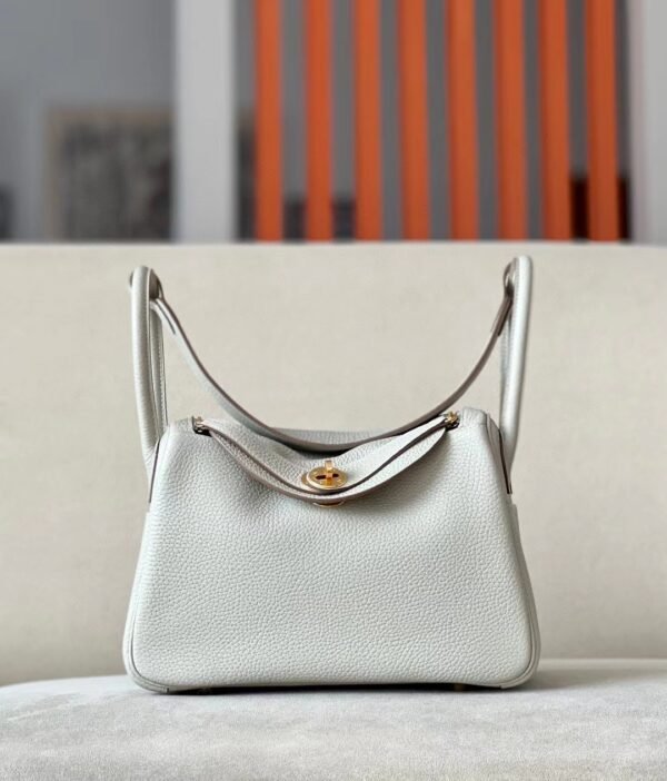 Hermès Lindy TC 80 Pearl grey Gold Hardware 26cm Full Handmade