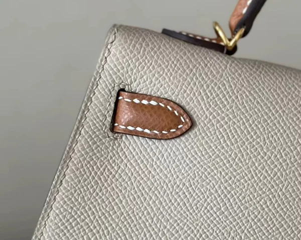 GPC Mode Mini Kelly Epsom S2 Light Khaki & CK37 Golden Brown Gold Hardware 19cm Full Handmade