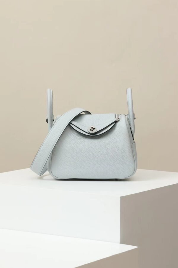 GPC Mode Lindy clemence Leather 08 Light Blue Silver Hardware 19cm Full Handmade