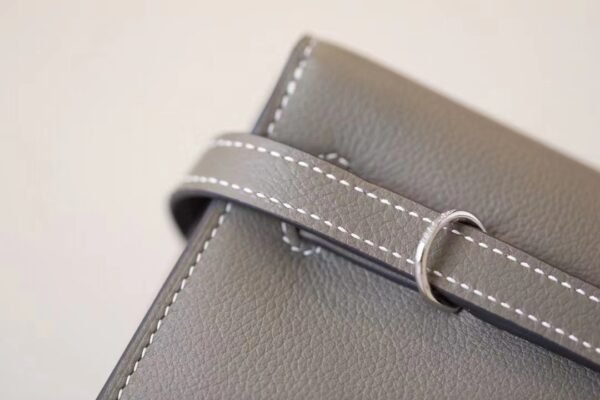 Hermes Kelly dance evercolor CK18 Etoupe Grey Silver Hardware 22cm Full Handmade