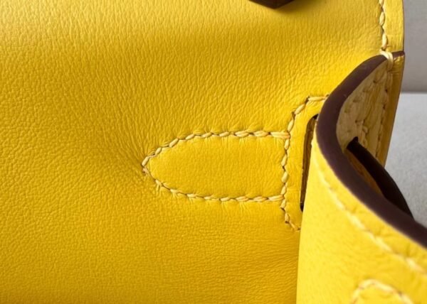 Hermes Mini Jypsiere Evercolor 9O Naples yellow Gold Hardware 23cm Full Handmade