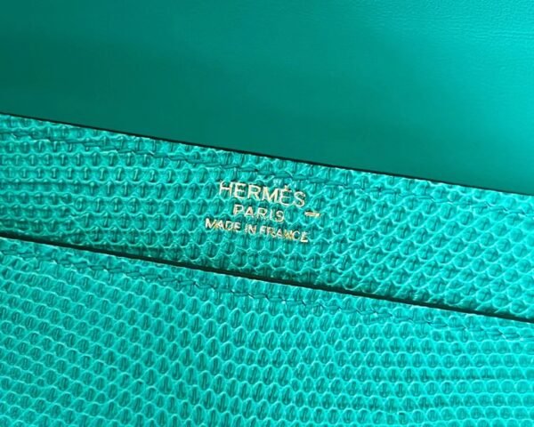 Hermes Verrou chain Lizard 6W Mint green Gold Hardware 17cm Full Handmade