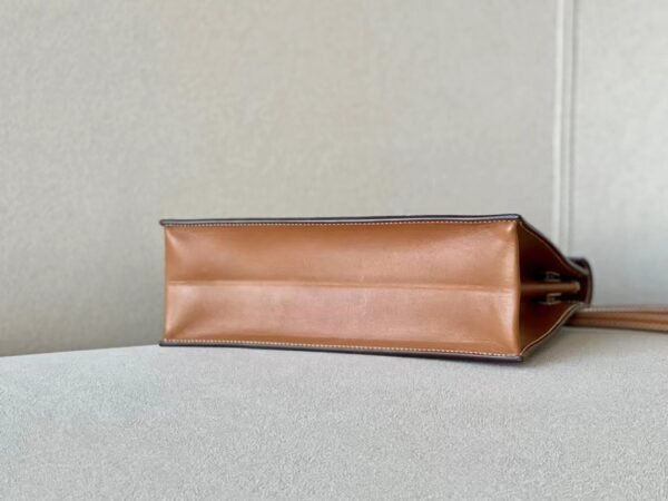 Hermes Kelly dance Barenia & canvas Golden Brown Silver Hardware 22cm Full Handmade