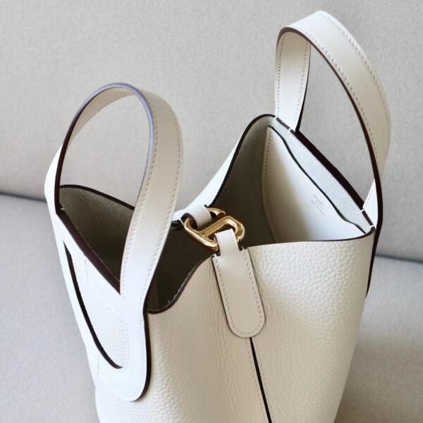 Hermes Picotin TC Leather Creamy White Gold Hardware 18cm Full Handmade