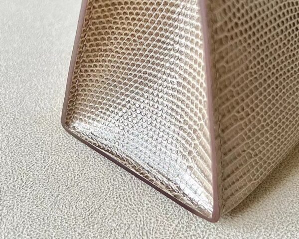 Hermes mini Kelly pochette Lizard CC17 Twine grey Silver Hardware 22cm Full Handmade