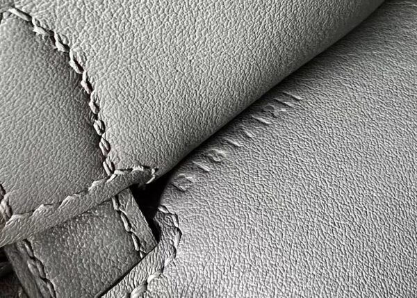 Hermes Mini Jypsiere Evercolor OL Grey Gold Hardware 23cm Full Handmade