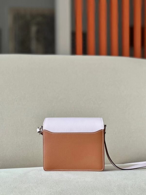 Hermes Roulis evercolor 09 Light Purple Pink & CK37 Golden Brown Silver Hardware 18cm Full Handmade