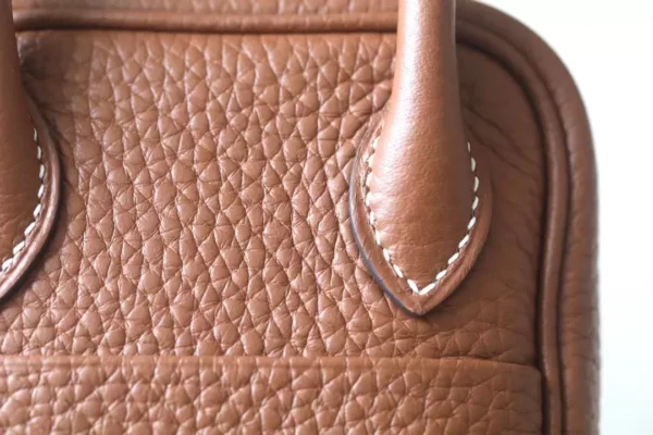 Hermès Lindy clemence TC Leather CK37 Golden Brown Silver Hardware 20cm Full Handmade