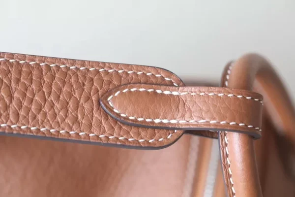 Hermès Lindy clemence TC Leather CK37 Golden Brown Silver Hardware 20cm Full Handmade