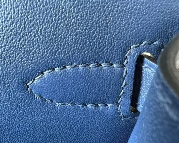 Hermès Mini Jypsiere Swift 73 Gem Blue Silver Hardware 23cm Full Handmade